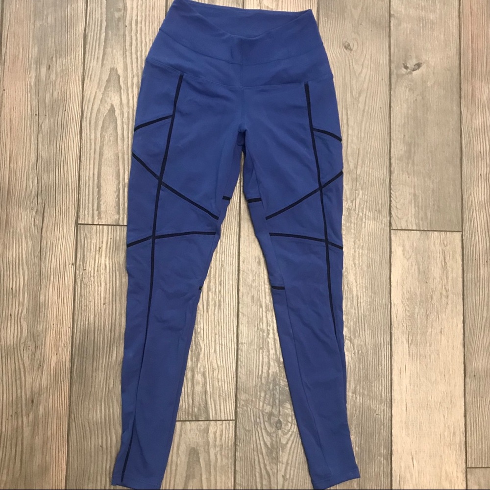 Karma Blue Leggings with Black Accents